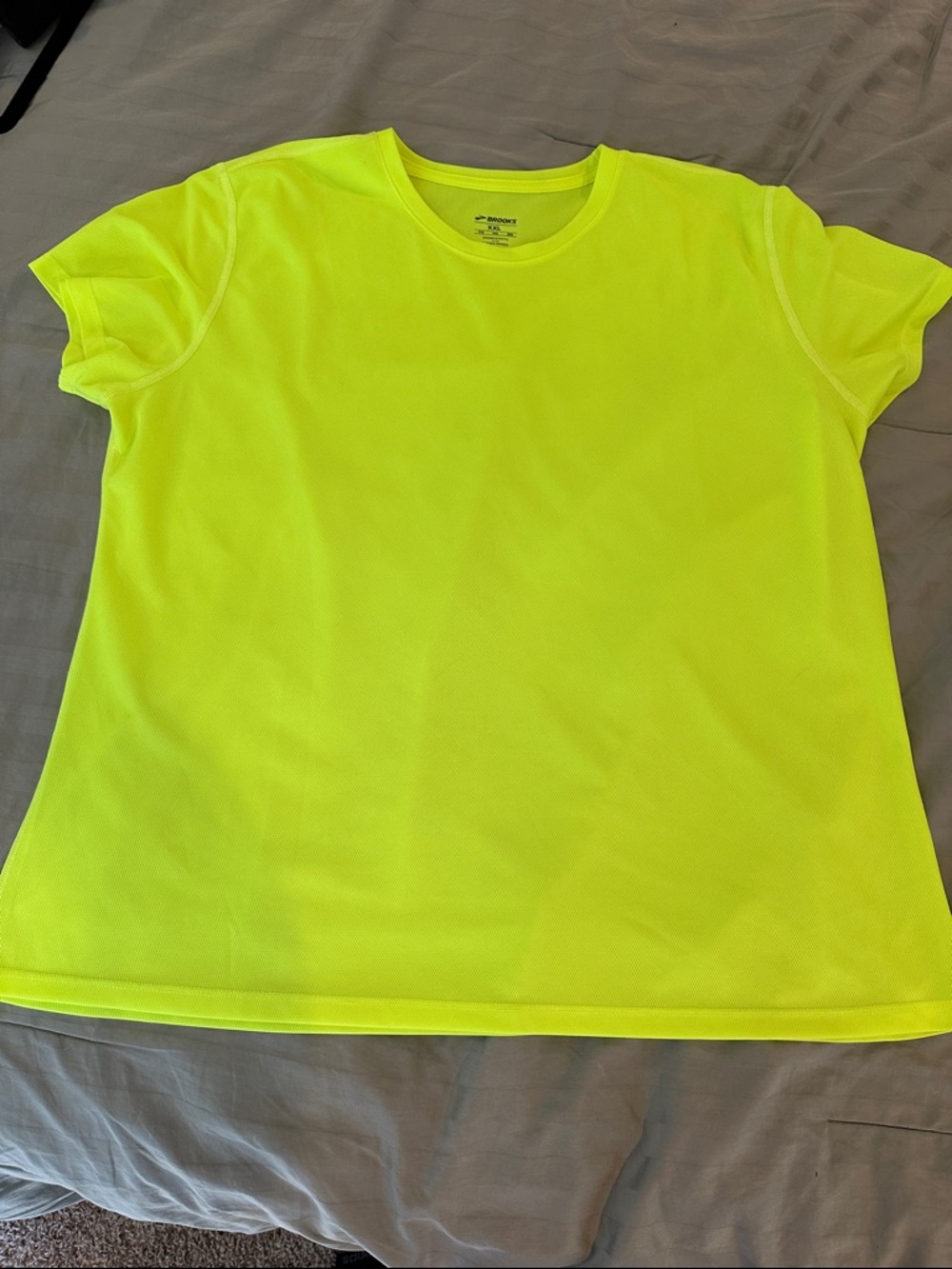 Brooks Neon Yellow Short Sleeve Active Tee